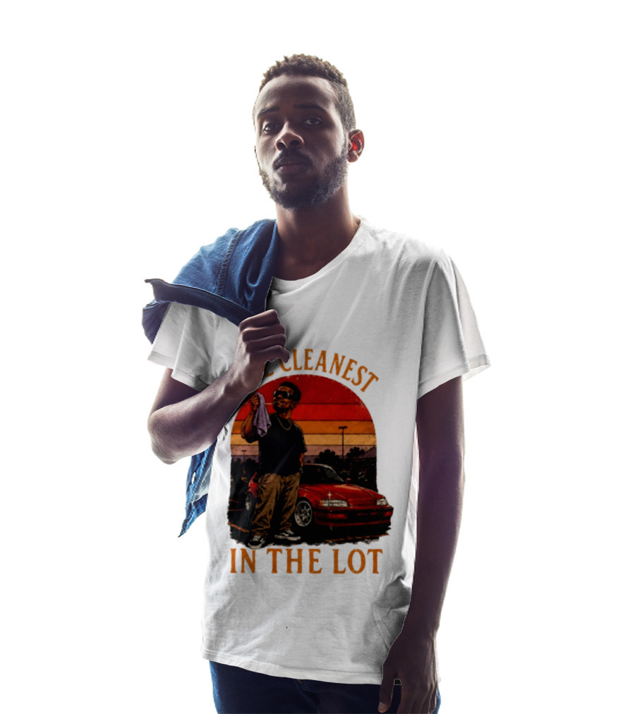 The Cleanest In The Lot Retro Car Enthusiast Sunset Scene T-Shirt