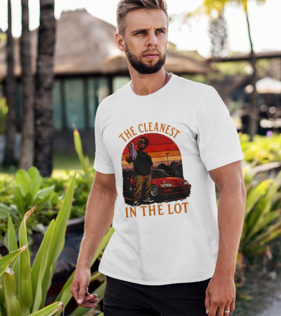 The Cleanest In The Lot Retro Car Enthusiast Sunset Scene T-Shirt