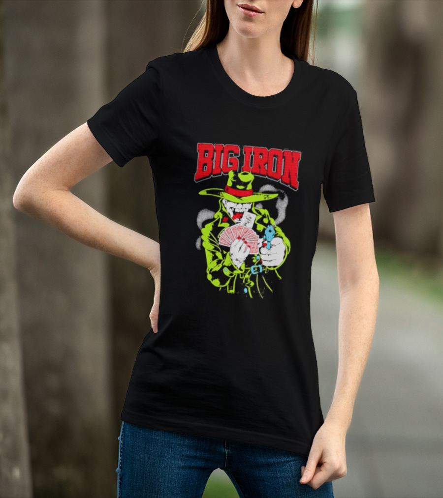 Big Iron Joker Cowboy Western Playing Cards T-Shirt