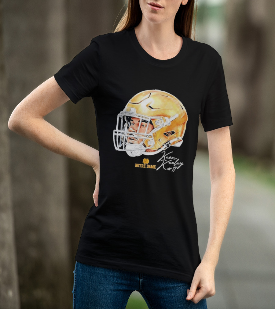 Keon Keeley 11 Notre Dame Football Helmet Swag T-Shirt