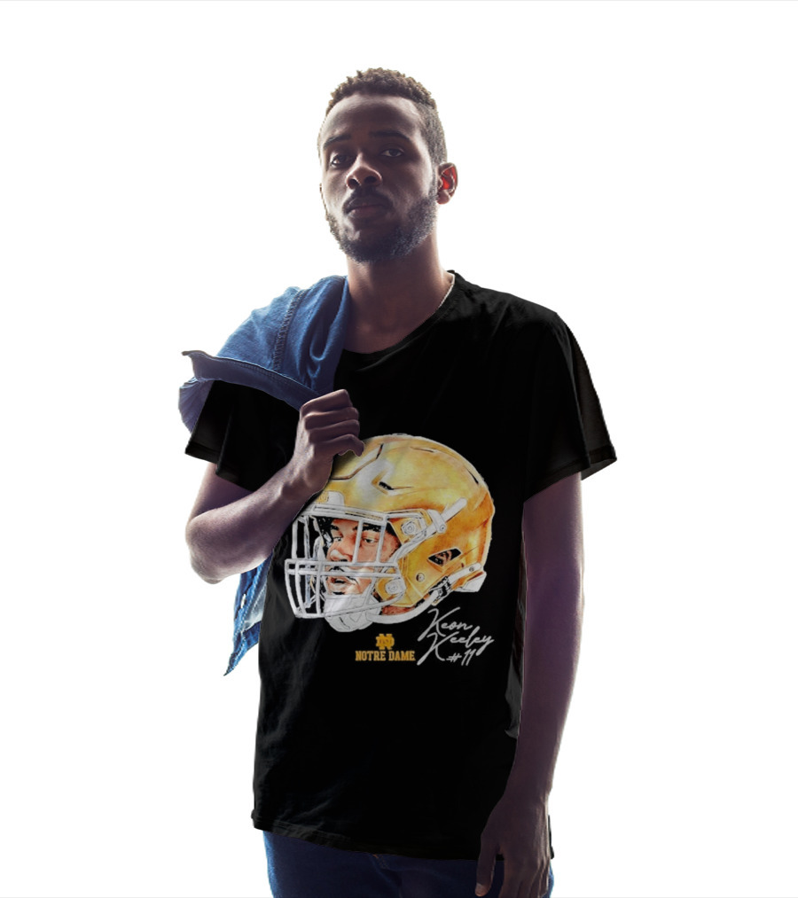 Keon Keeley 11 Notre Dame Football Helmet Swag T-Shirt