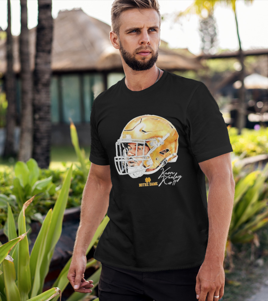 Keon Keeley 11 Notre Dame Football Helmet Swag T-Shirt