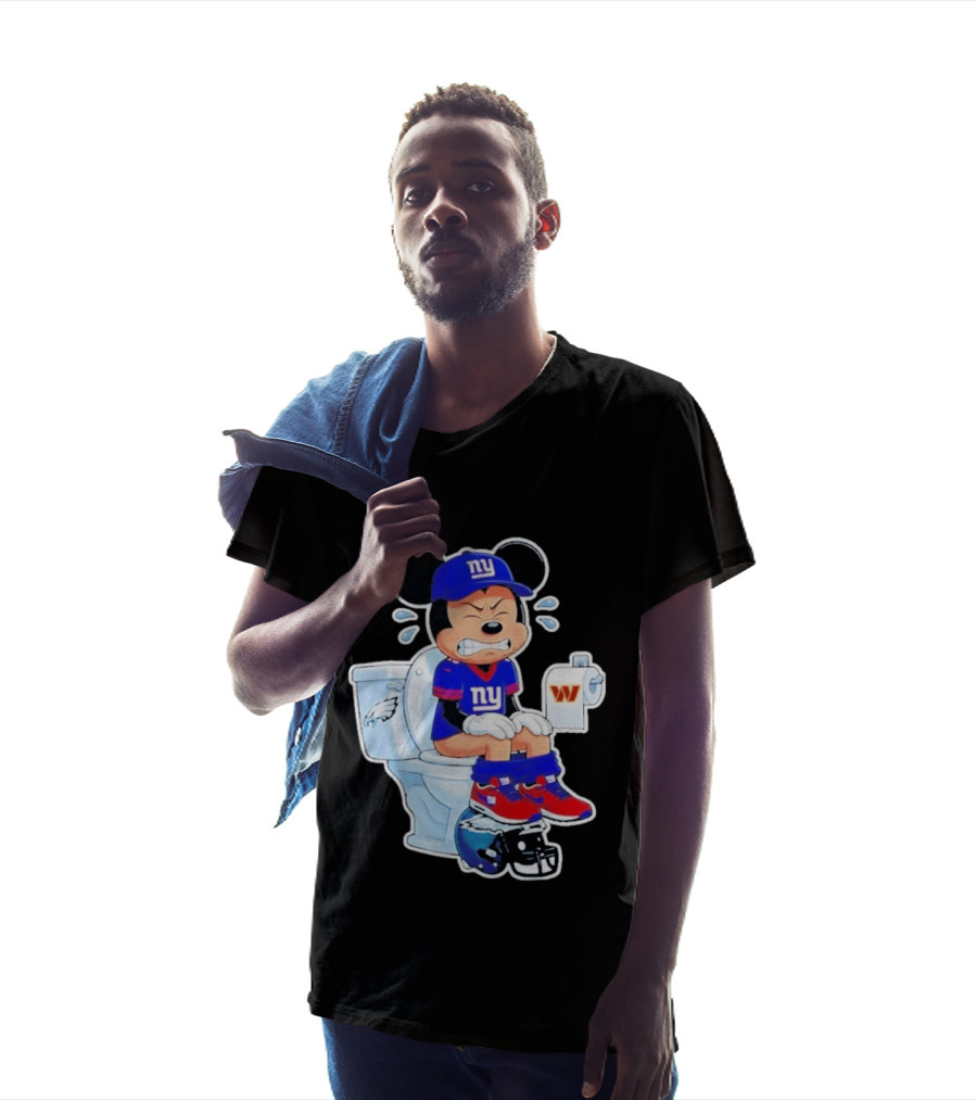 Mickey New York Giants Toilet Eagles Commanders Football Helmet T-Shirt