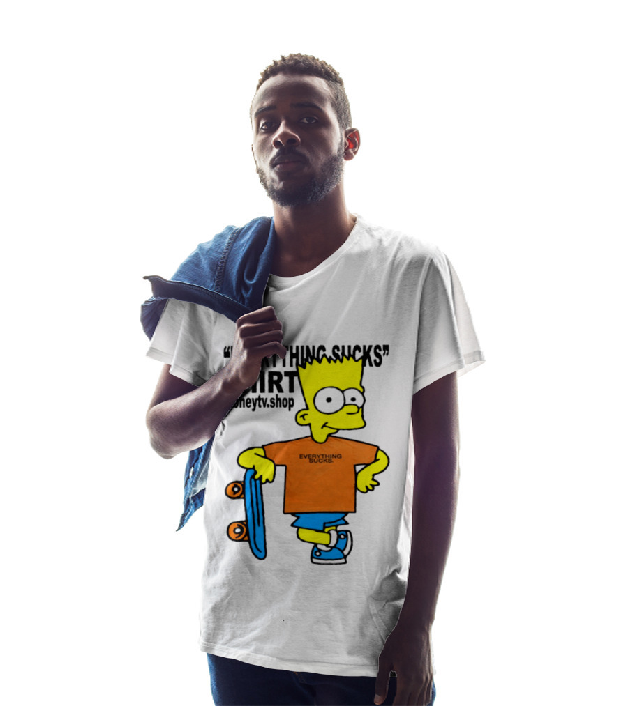 Bart Simpson Everything Sucks Skateboard Homage The Simpsons T-Shirt