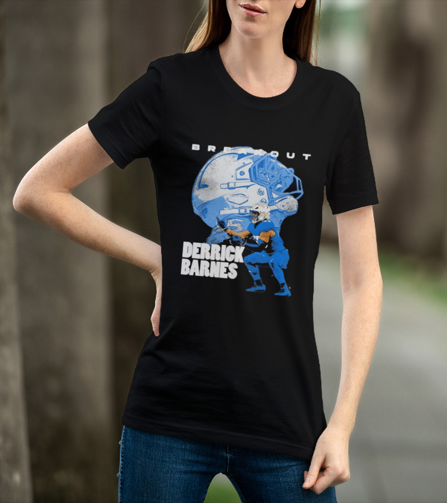 Derrick Barnes Detroit Lions Breakout Helmet T-Shirt