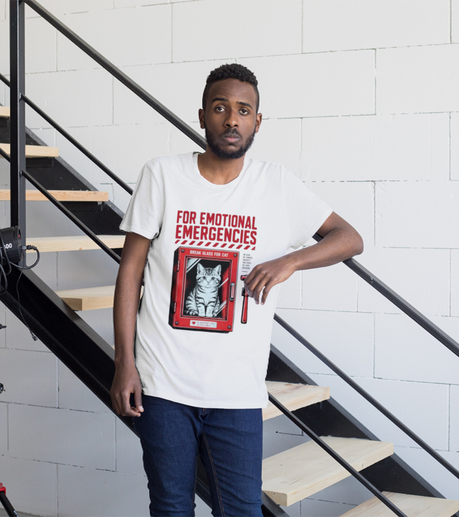For Emotional Emergencies Break Glass For Cat A Happier You Is Possible T-Shirt