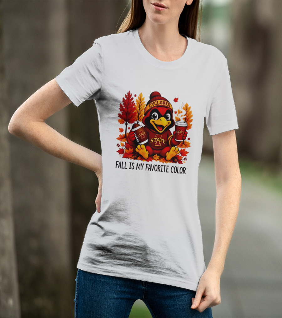 Iowa State Cyclones Fall Is My Favorite Color Football Leaves T-Shirt