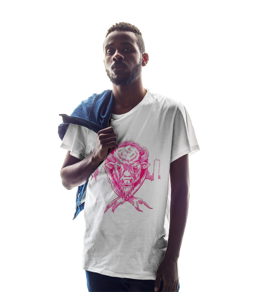 Making Strides 2026 Buffalo Mafia Pink Ribbon Skyline T-Shirt