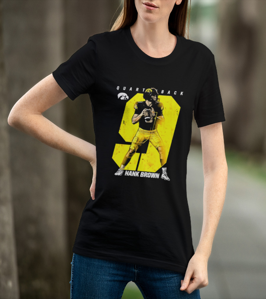 Hank Brown 9 Iowa Hawkeyes NCAA Football Quarterback Player Number T-Shirt