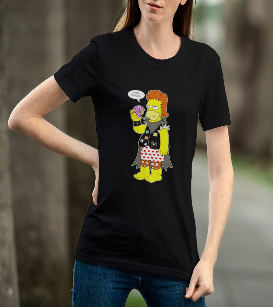 The Simpsons Homer Mmm Princess Punk Donut Eating T-Shirt