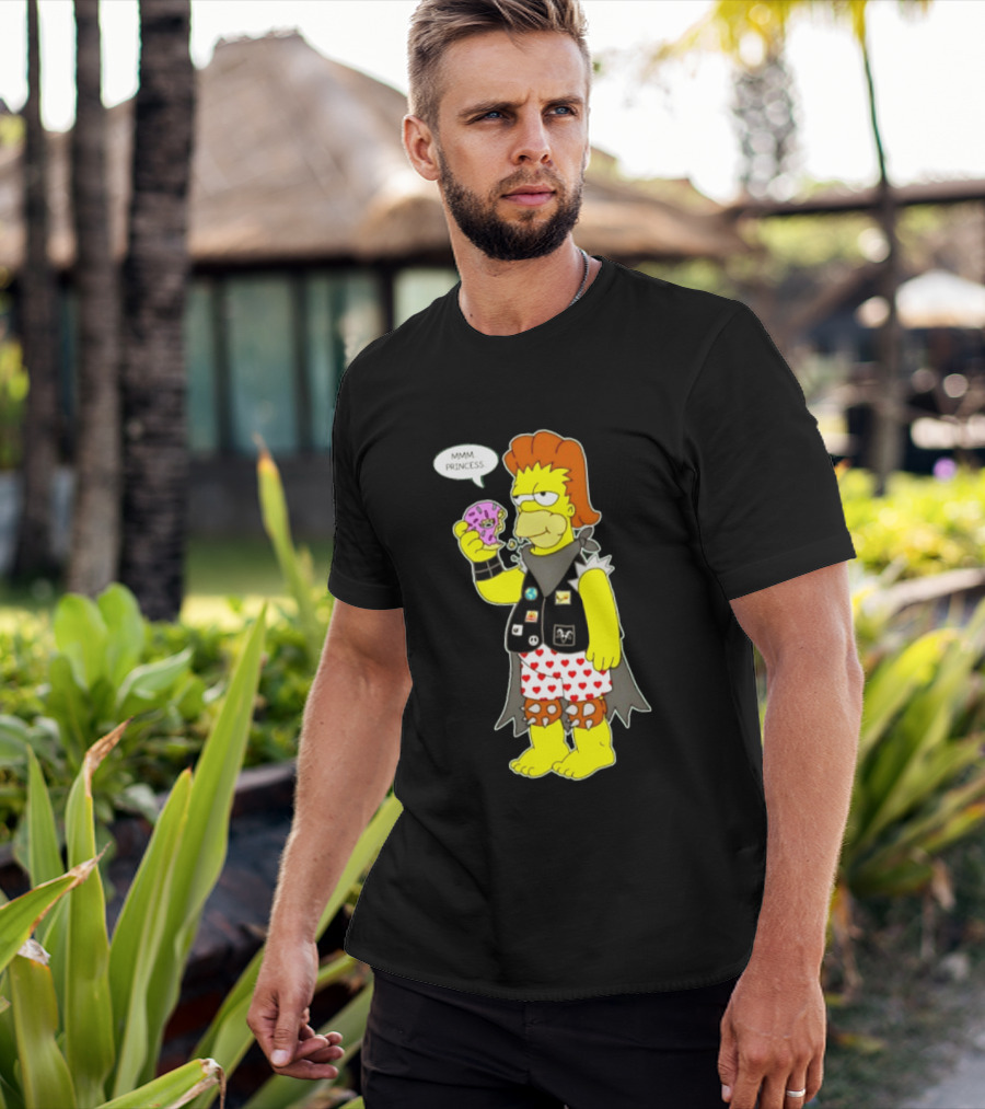 The Simpsons Homer Mmm Princess Punk Donut Eating T-Shirt