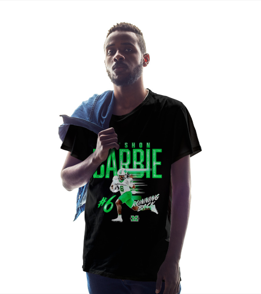 Jo'shon Barbie 6 Marshall Thundering Herd Running Back NCAA Football Player T-Shirt