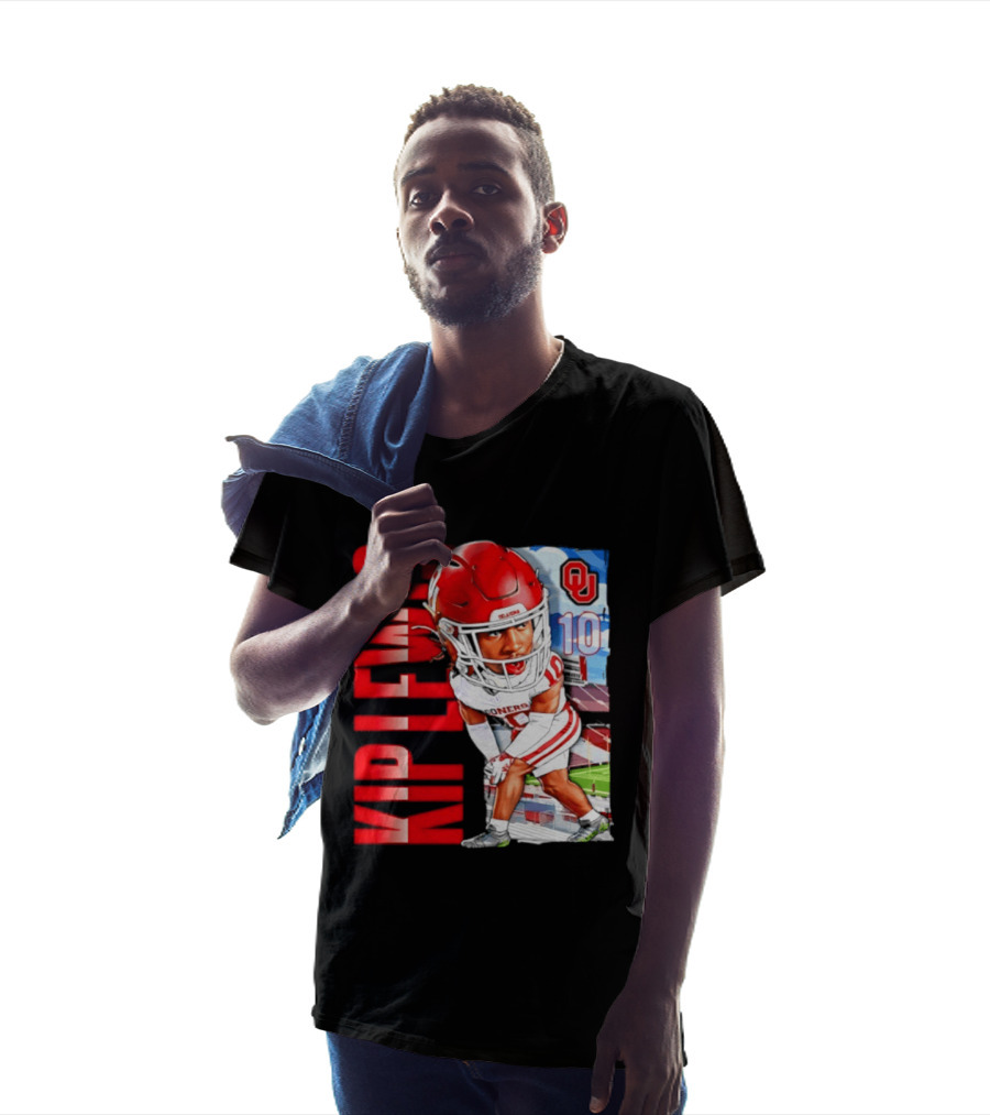 Kip Lewis 10 Oklahoma Sooners NCAA Football Player Caricature T-Shirt