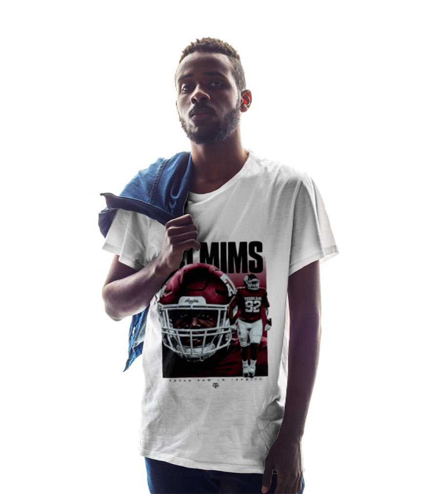 CJ Mims 92 Texas A&M Football NCAA Player T-Shirt