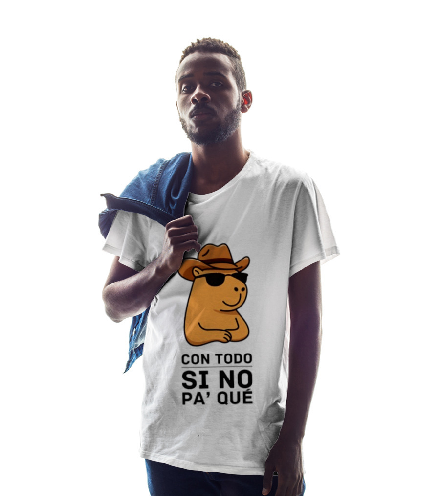 Con Todo Si No Pa' Qué Capybara Cowboy Sunglasses And Hat T-Shirt