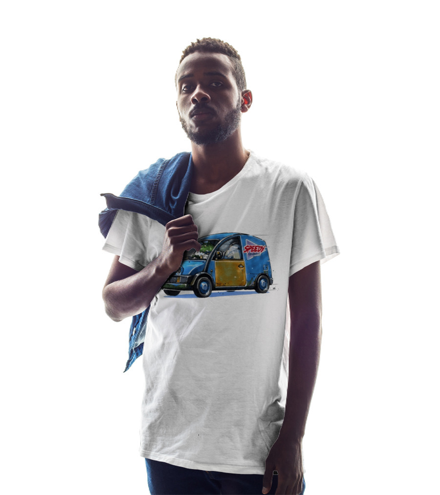 Speedy Couriers Alien Driver In Blue Hoon Van T-Shirt