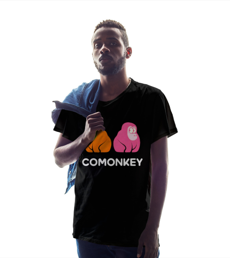 Comonkey Orange Pink Gorilla Ape Minimalist T-Shirt