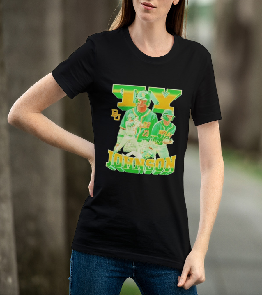 Ty Johnson Baylor Bears 23 NCAA Baseball BU T-Shirt