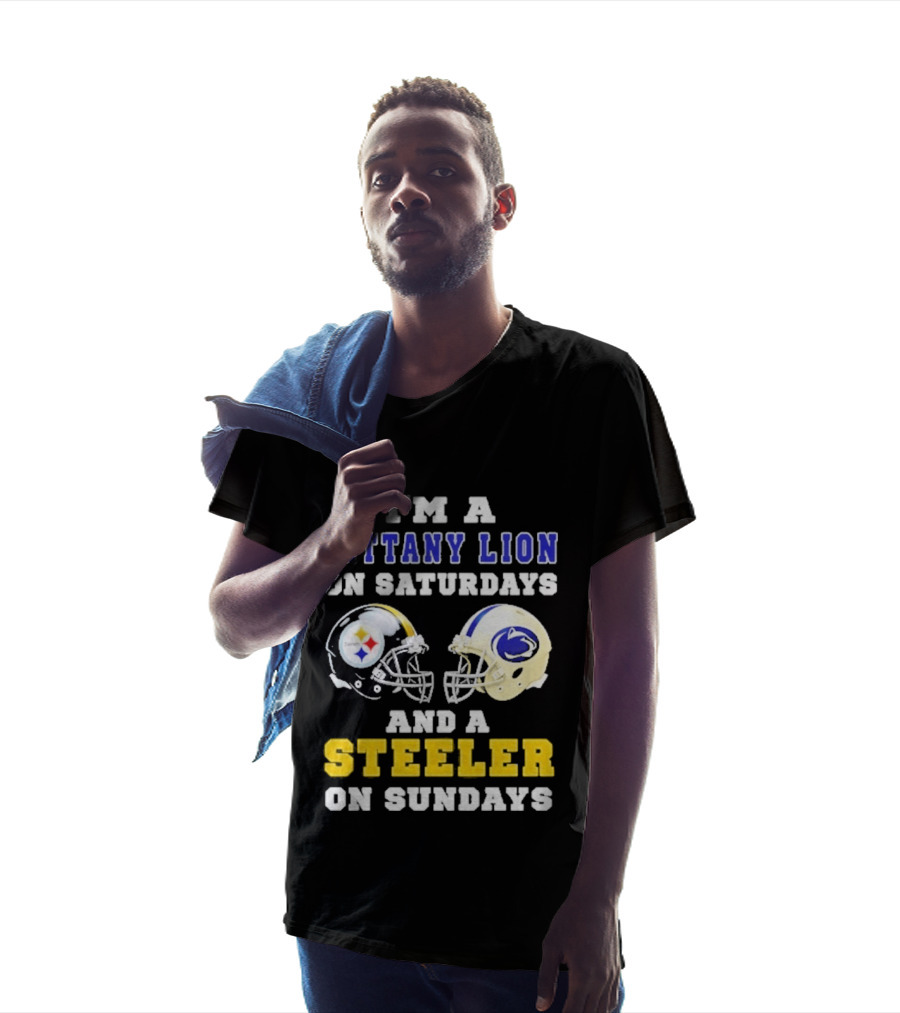 I'm A Nittany Lion On Saturdays And A Steeler On Sundays Football Helmet T-Shirt