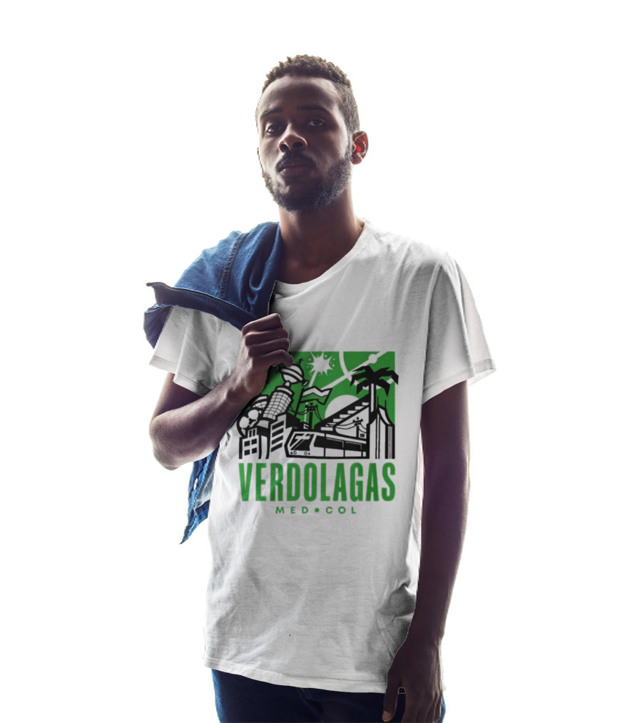 Verdolagas Med Col Medellín Paisa Culture Soccer Skyline Palm Trees T-Shirt