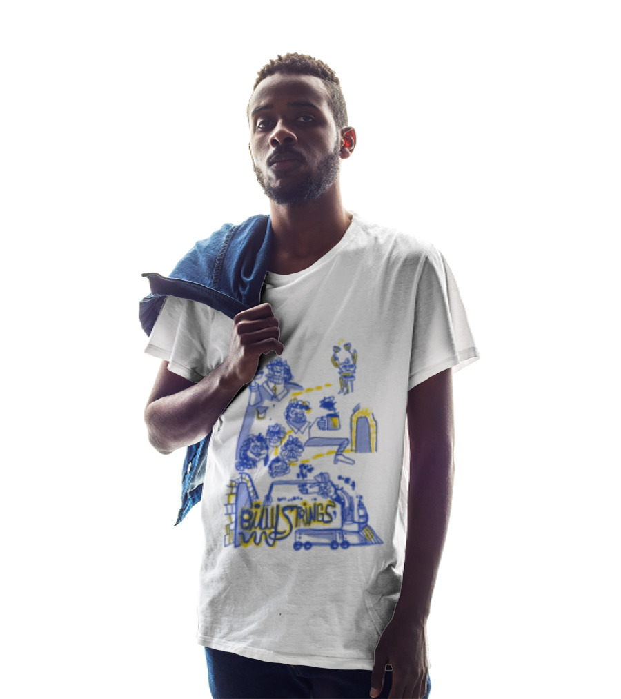 Billy Strings Store Train With Dates Jason Look Blue And Yellow T-Shirt