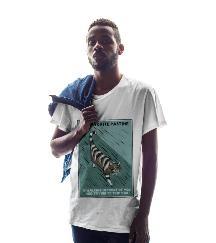 My Favorite Pastime Cat Walking In Front Of You And Trying To Trip You T-Shirt