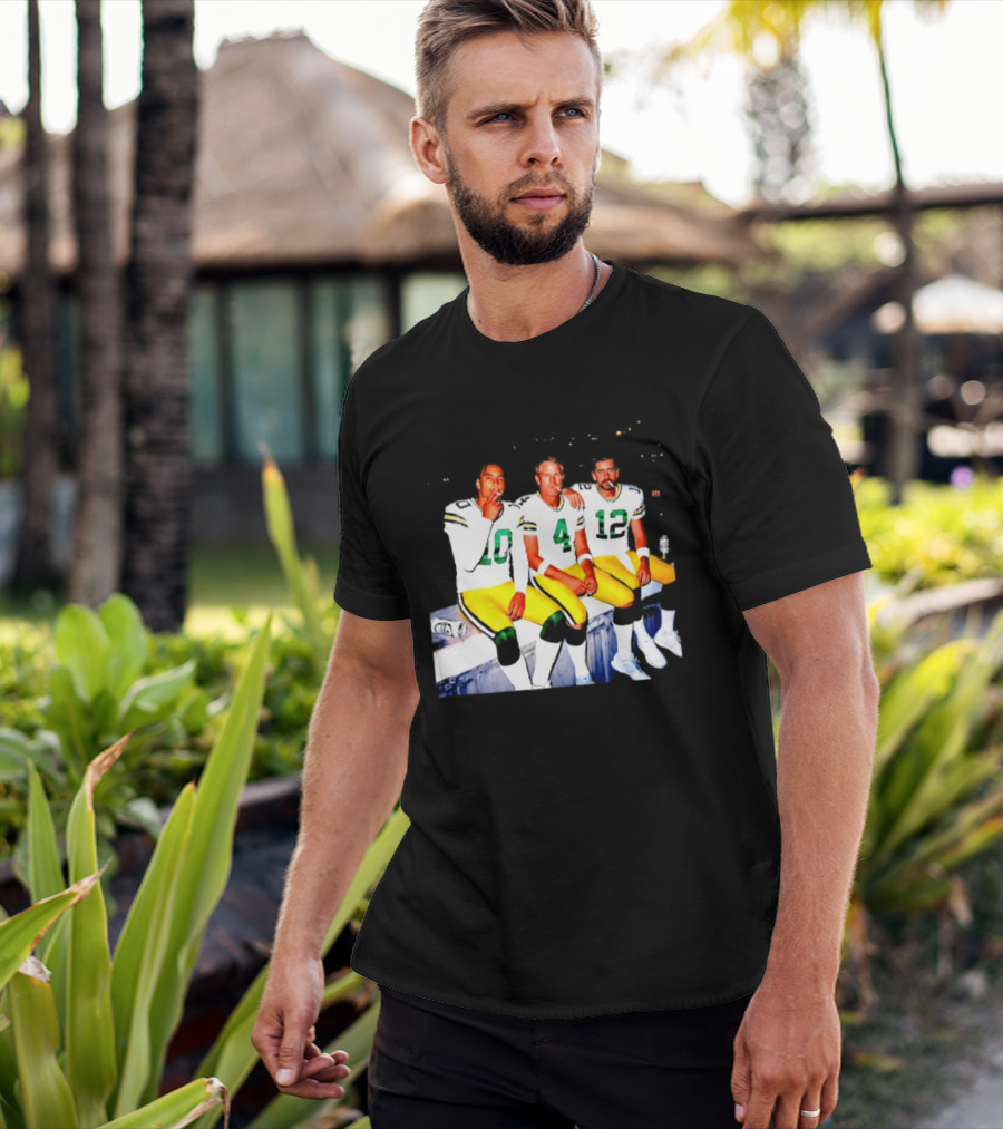 Jordan Love Brett Favre Aaron Rodgers Green Bay Packers Smoking And Beer Celebration T-Shirt