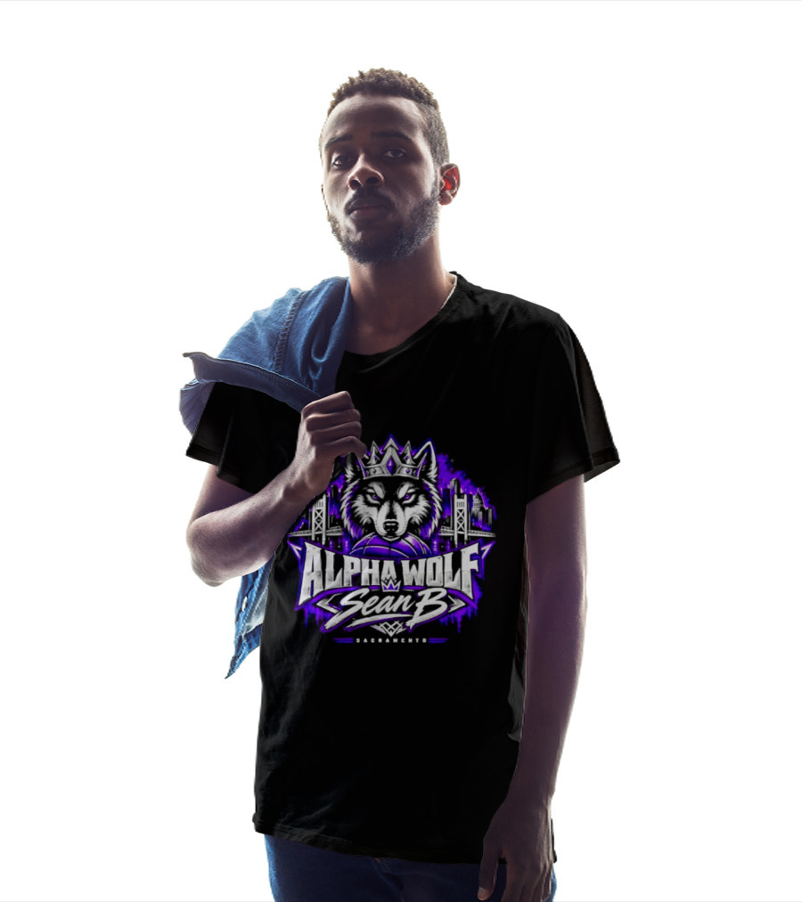 The Alpha Wolf Sean B Sacramento Skyline King's Crown Wolf T-Shirt