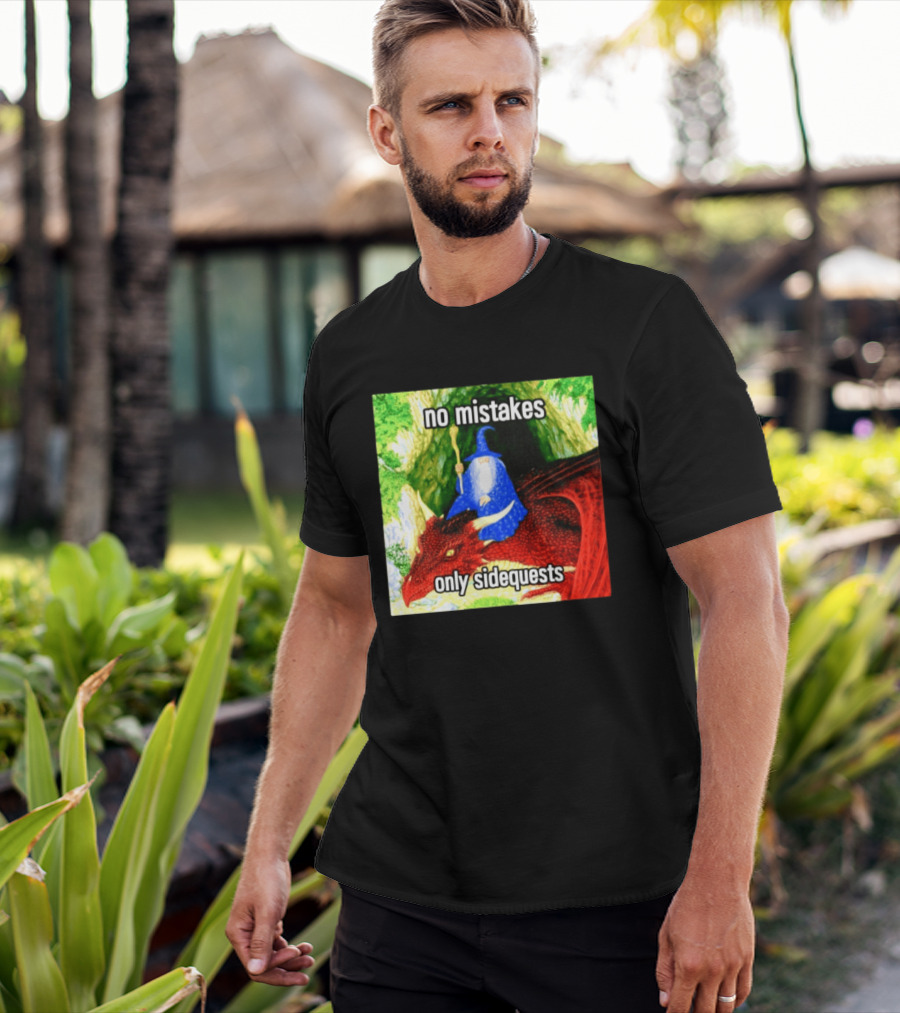 No Mistakes Only Side Quests Wizard And Dragon T-Shirt