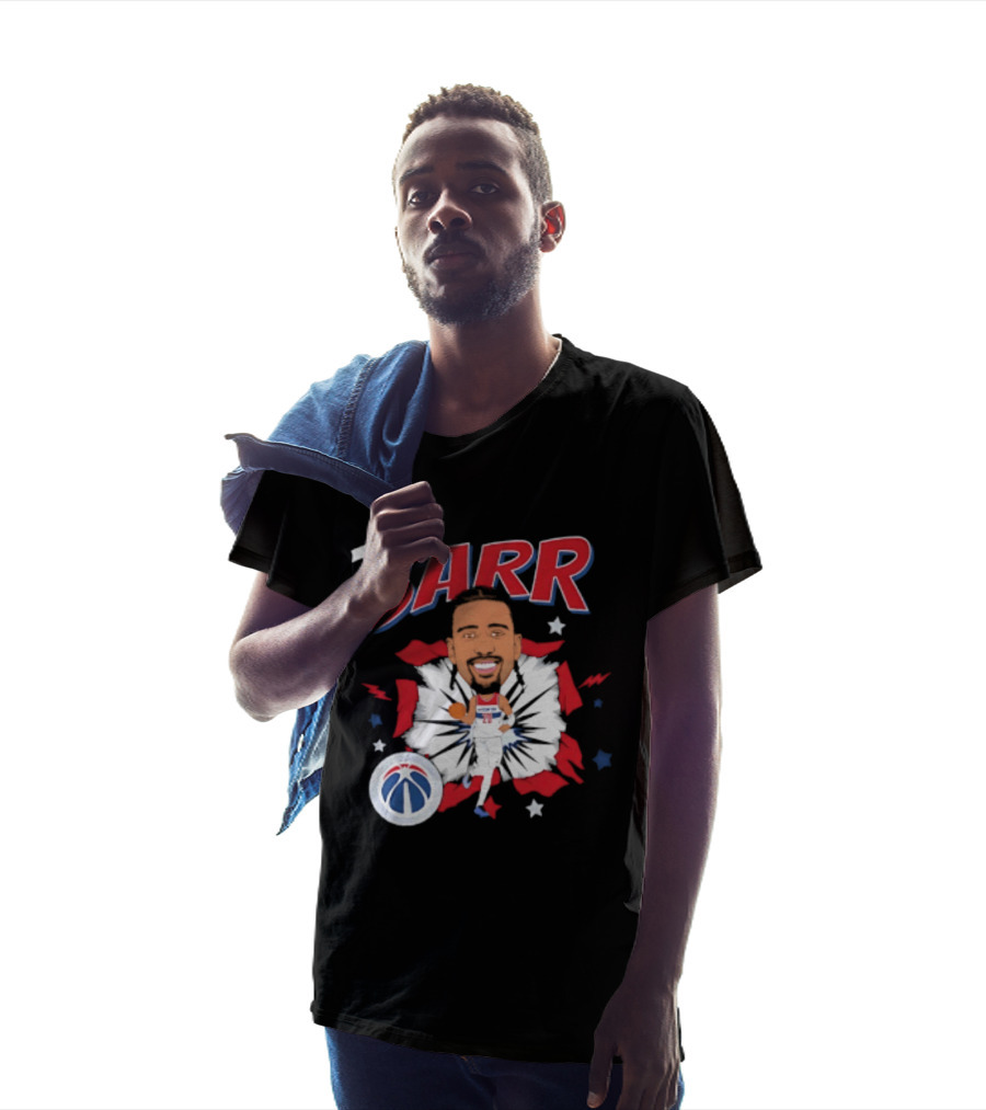 Sarr Washington Wizards Basketball Player Caricature With Team Logo And Stars T-Shirt