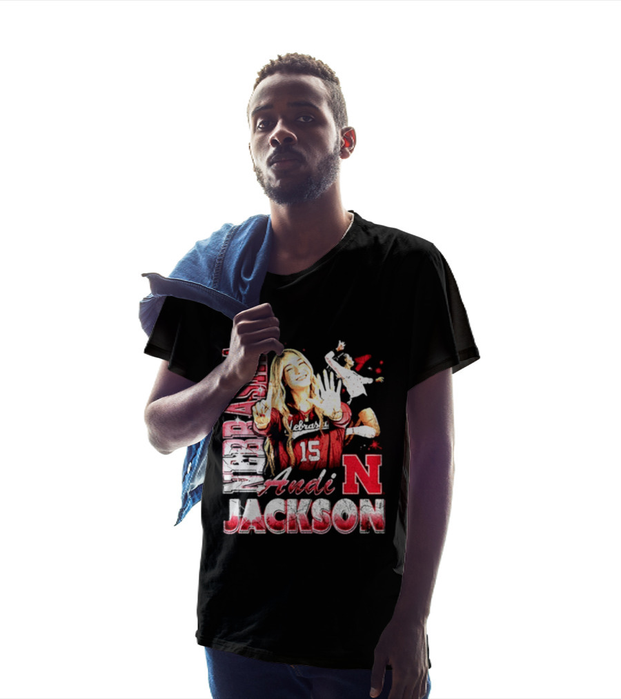 Andi Jackson 15 Nebraska Cornhuskers Collage T-Shirt