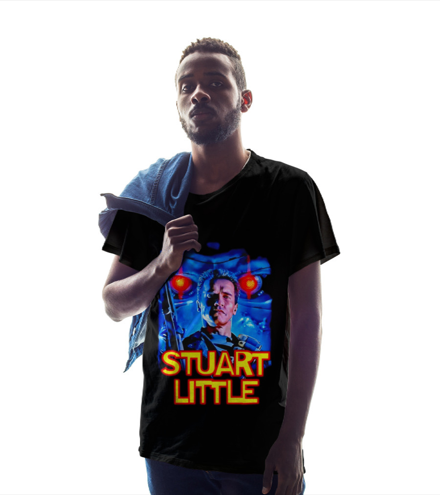 Stuart Little Arnold Schwarzenegger Parody Skynet Cyborg Fusion T-Shirt