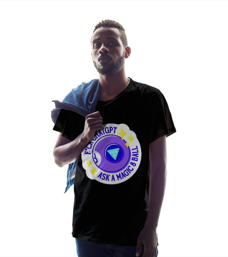 F*ck ChatGPT Ask A Magic 8 Ball F*ck AI Purple With Stars T-Shirt