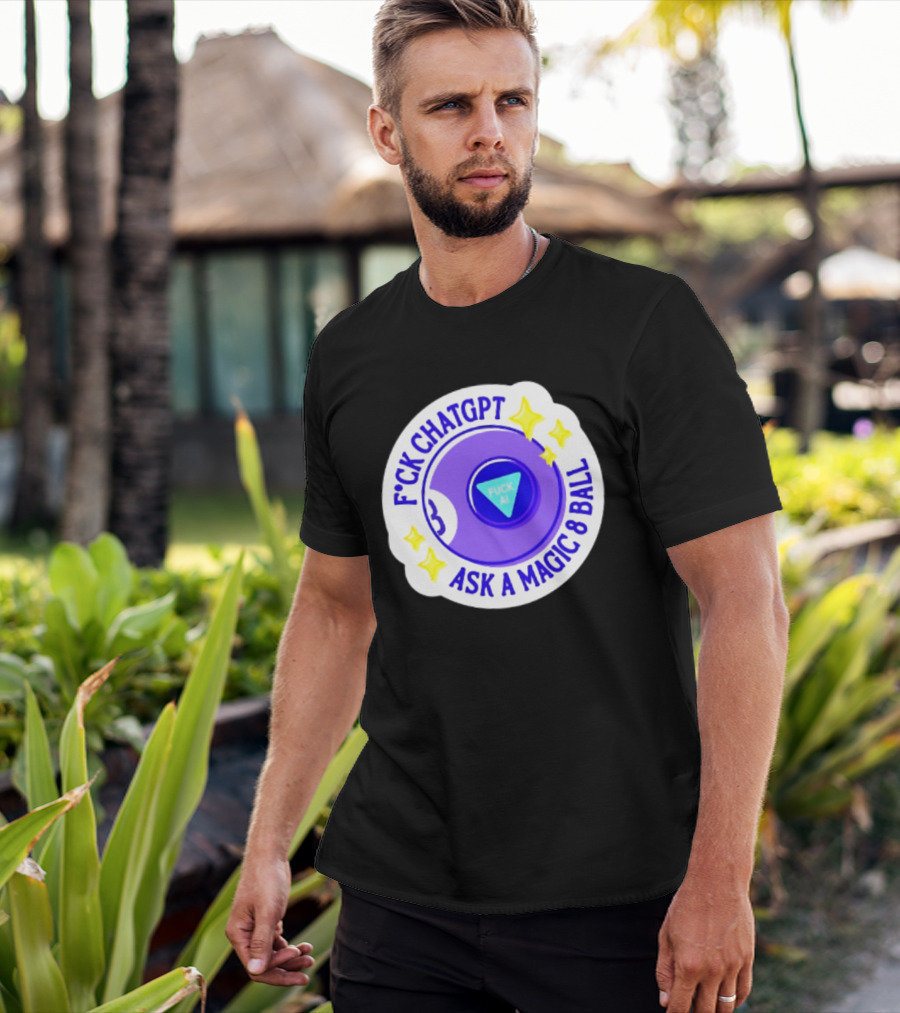 F*ck ChatGPT Ask A Magic 8 Ball F*ck AI Purple With Stars T-Shirt