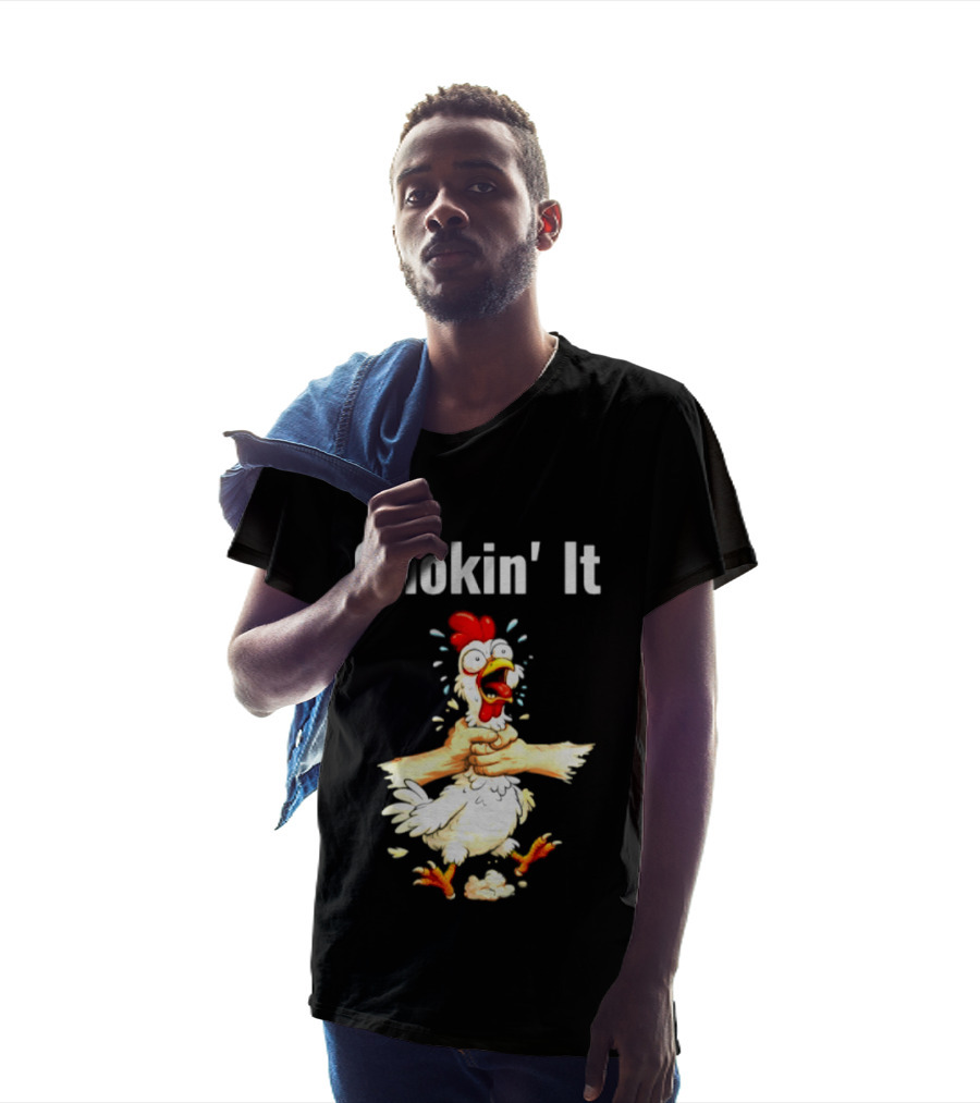 Chokin' It Chicken Poultry Cartoon Humor T-Shirt