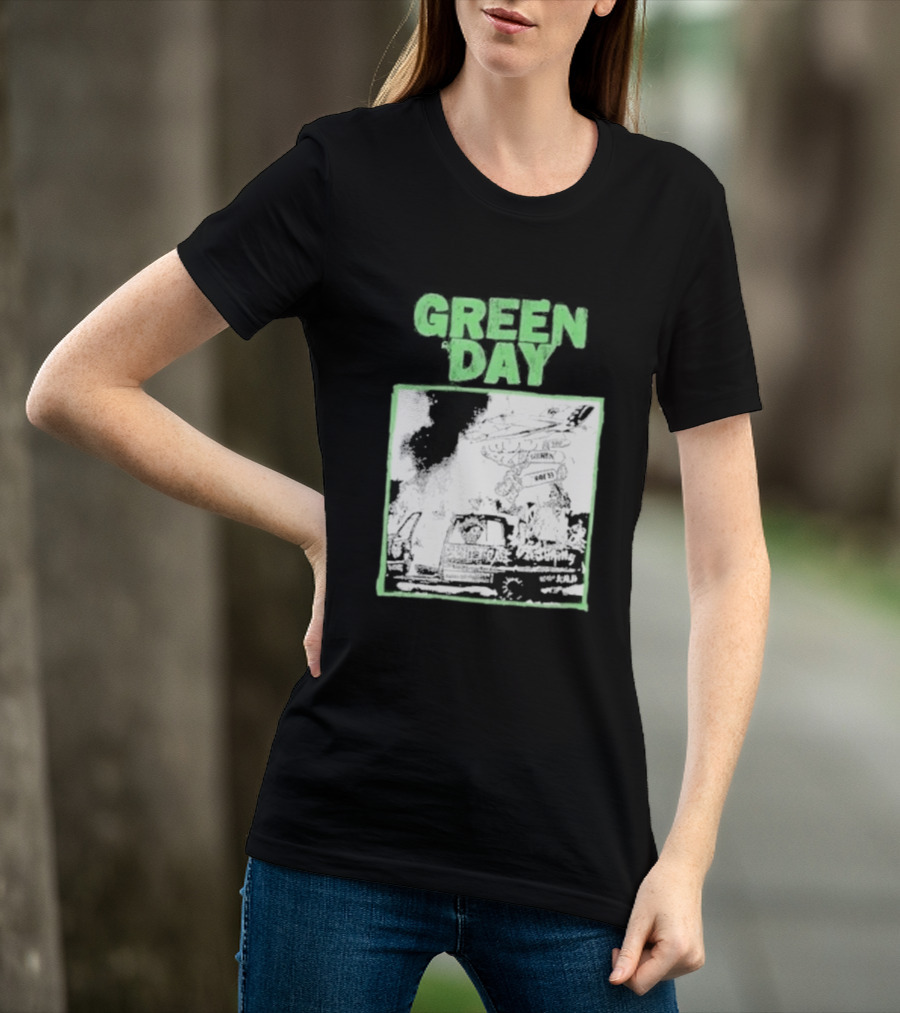 Green Day Riot Trio Vintage Sketch T-Shirt