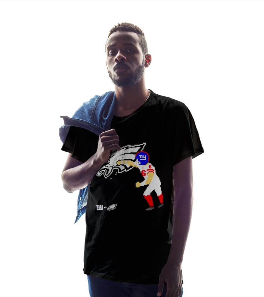 New York Giants Jaxson Dart Vs Philadelphia Eagles Retro Pixel T-Shirt