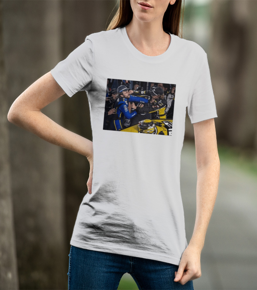 Carson Hocevar Vs Ryan Blaney NASCAR Fight Racing Rivalry Scene T-Shirt