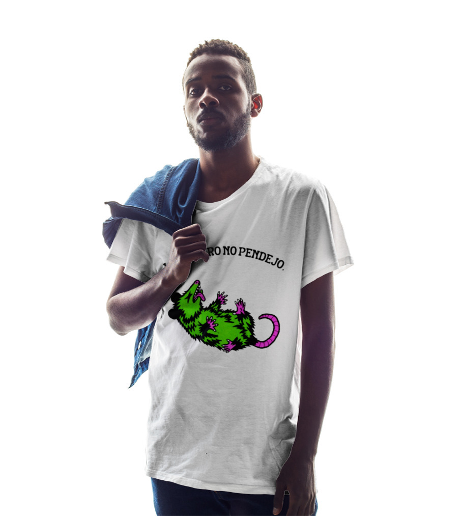 Loco Pero No Pendejo Opossum Possum Neon Green And Purple T-Shirt