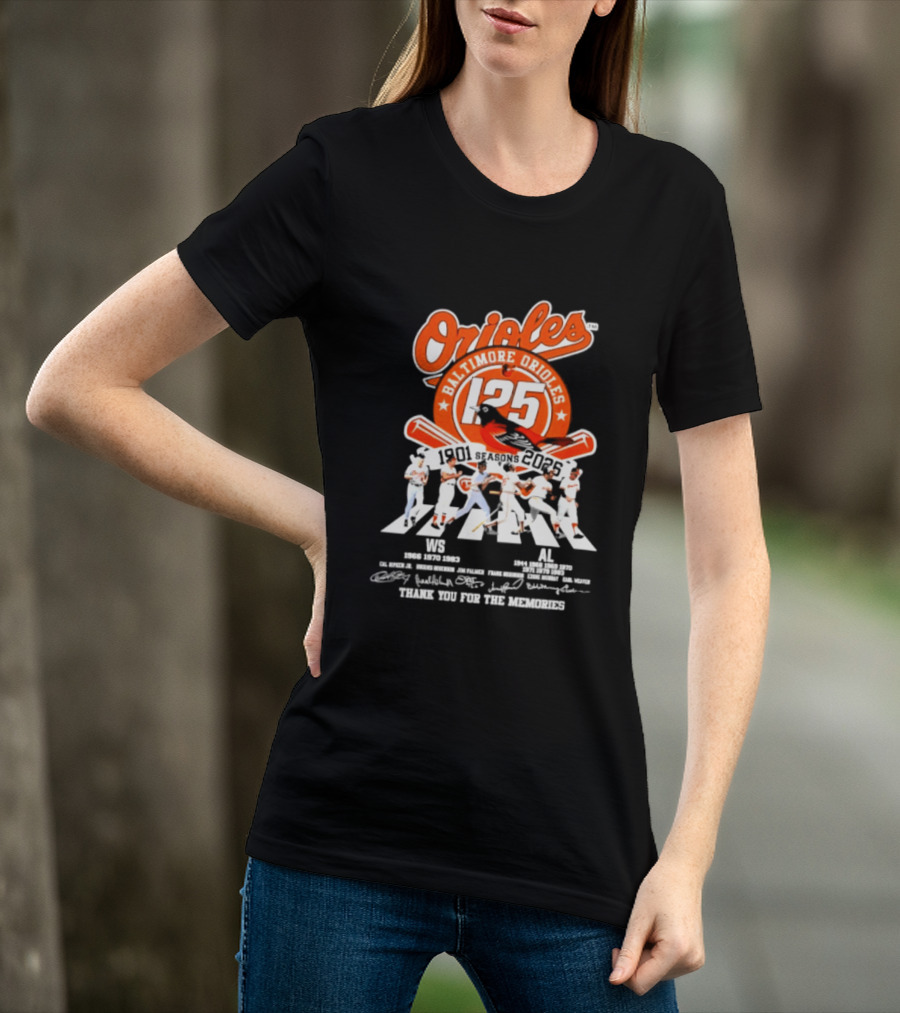 Baltimore Orioles 125 Seasons 1901 2025 Thank You For The Memories T-Shirt