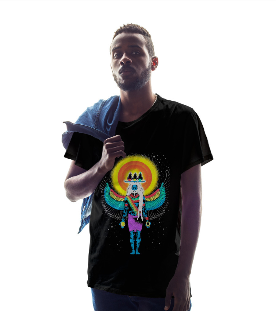 Major Lazer Swizz Beatz Psychedelic Ancient Egyptian Winged Sunburst Deity T-Shirt
