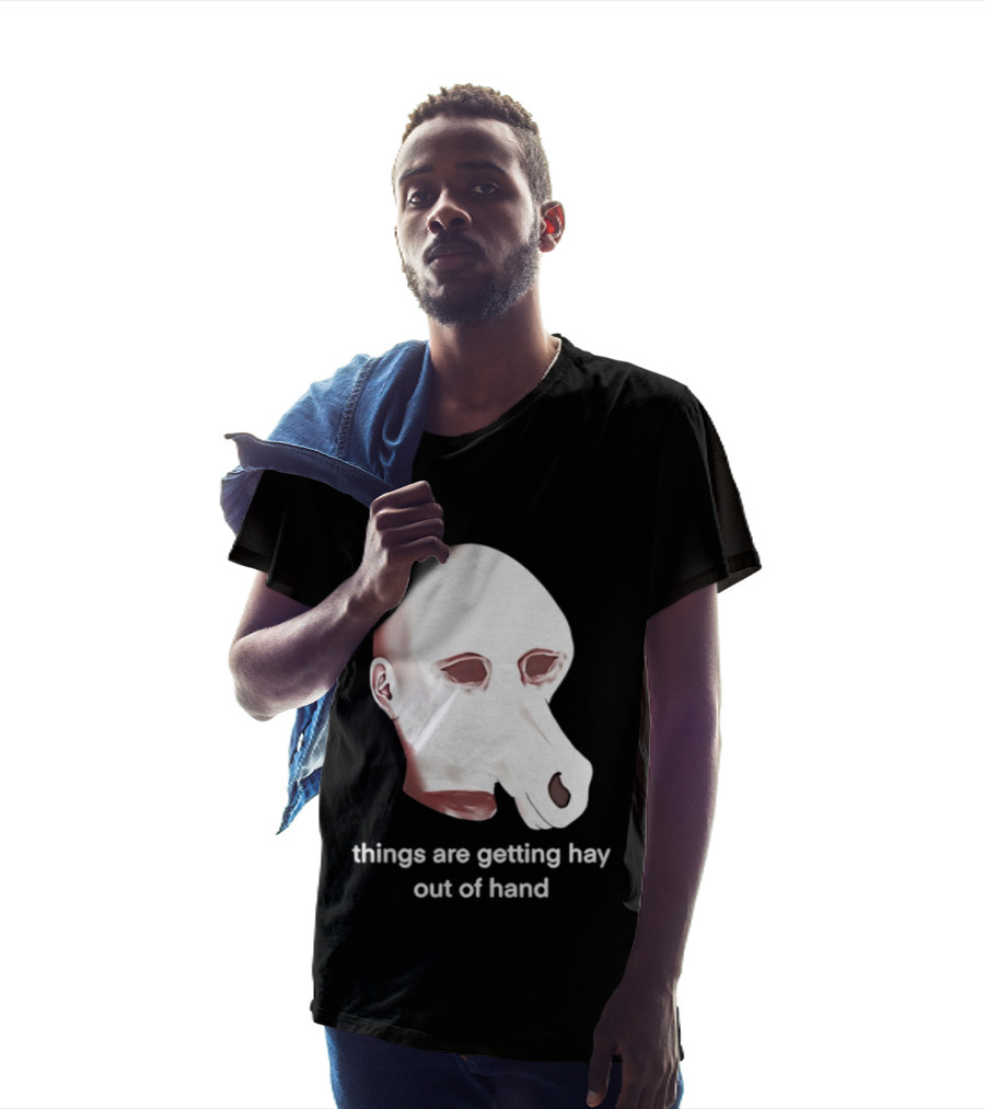 Things Are Getting Hay Out Of Hand Horse Head T-Shirt
