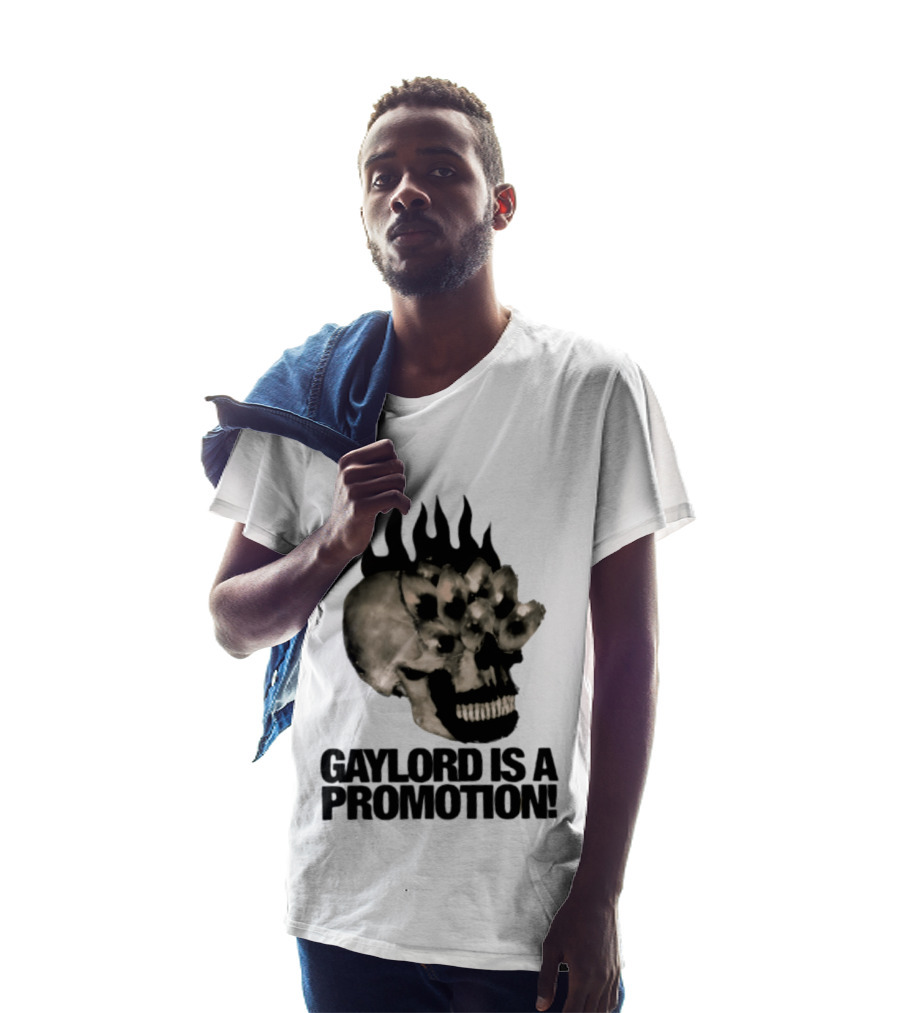 Gaylord Is A Promotion Skull Flamed Spikes Sarcastic T-Shirt