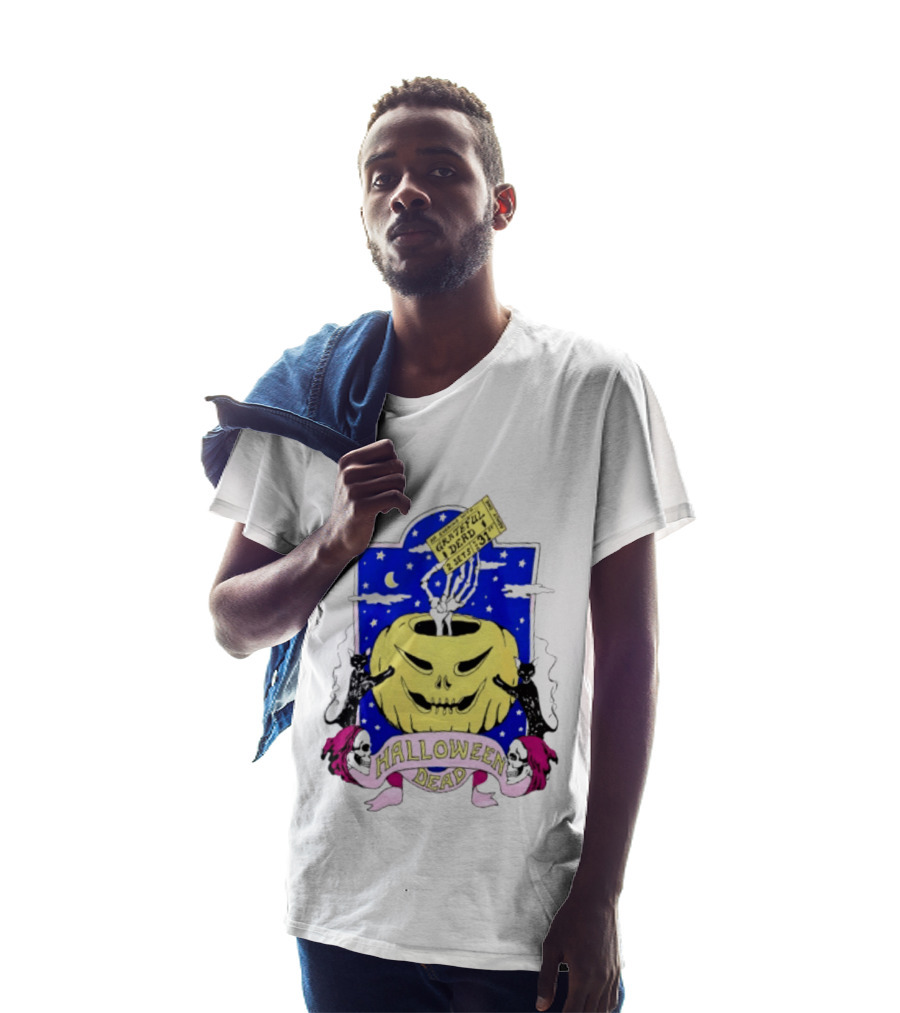 Grateful Dead Halloween Skeleton Hand With Pumpkin And Ticket 1971 T-Shirt