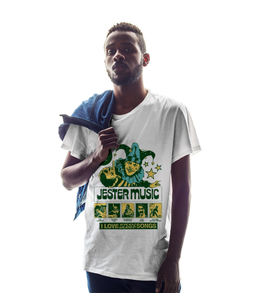 My Favorite Genre Is Jester Music I Love Silly Songs Playful Jester With Stars T-Shirt