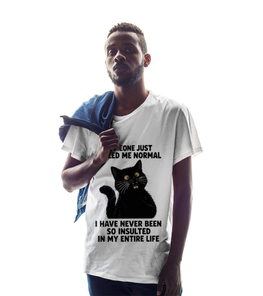 Someone Just Called Me Normal Black Cat Humor Never Been So Insulted In My Entire Life T-Shirt