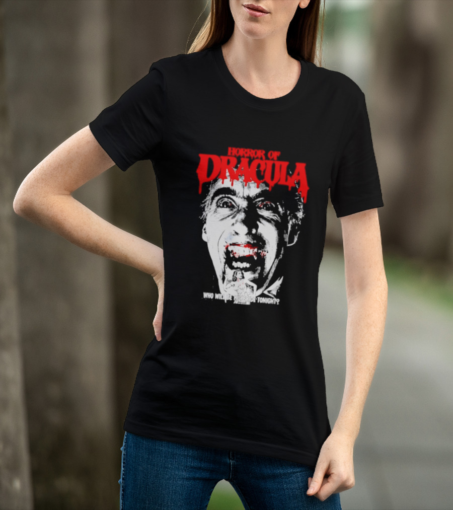 Horror Of Dracula Who Will Be His Bride Tonight Vintage Vampire Movie T-Shirt