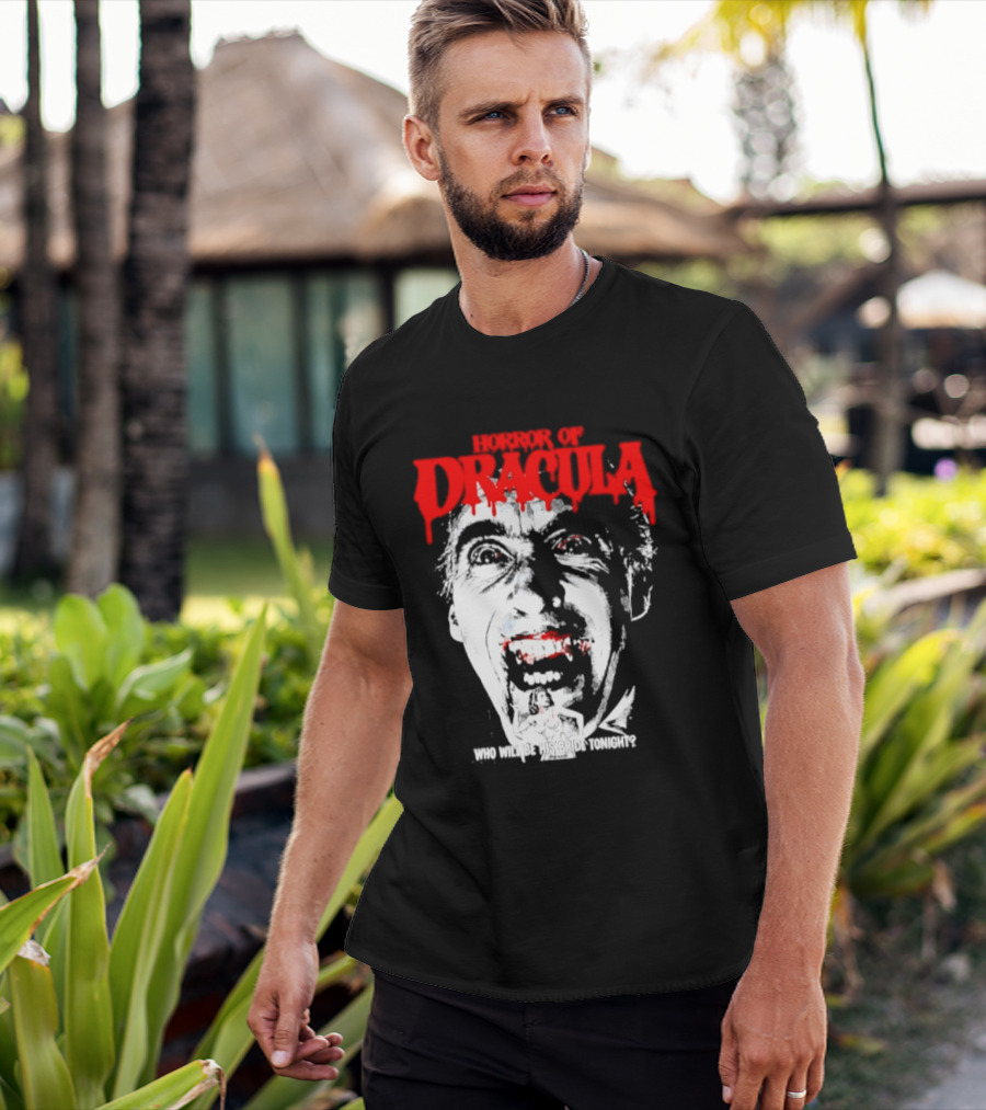Horror Of Dracula Who Will Be His Bride Tonight Vintage Vampire Movie T-Shirt