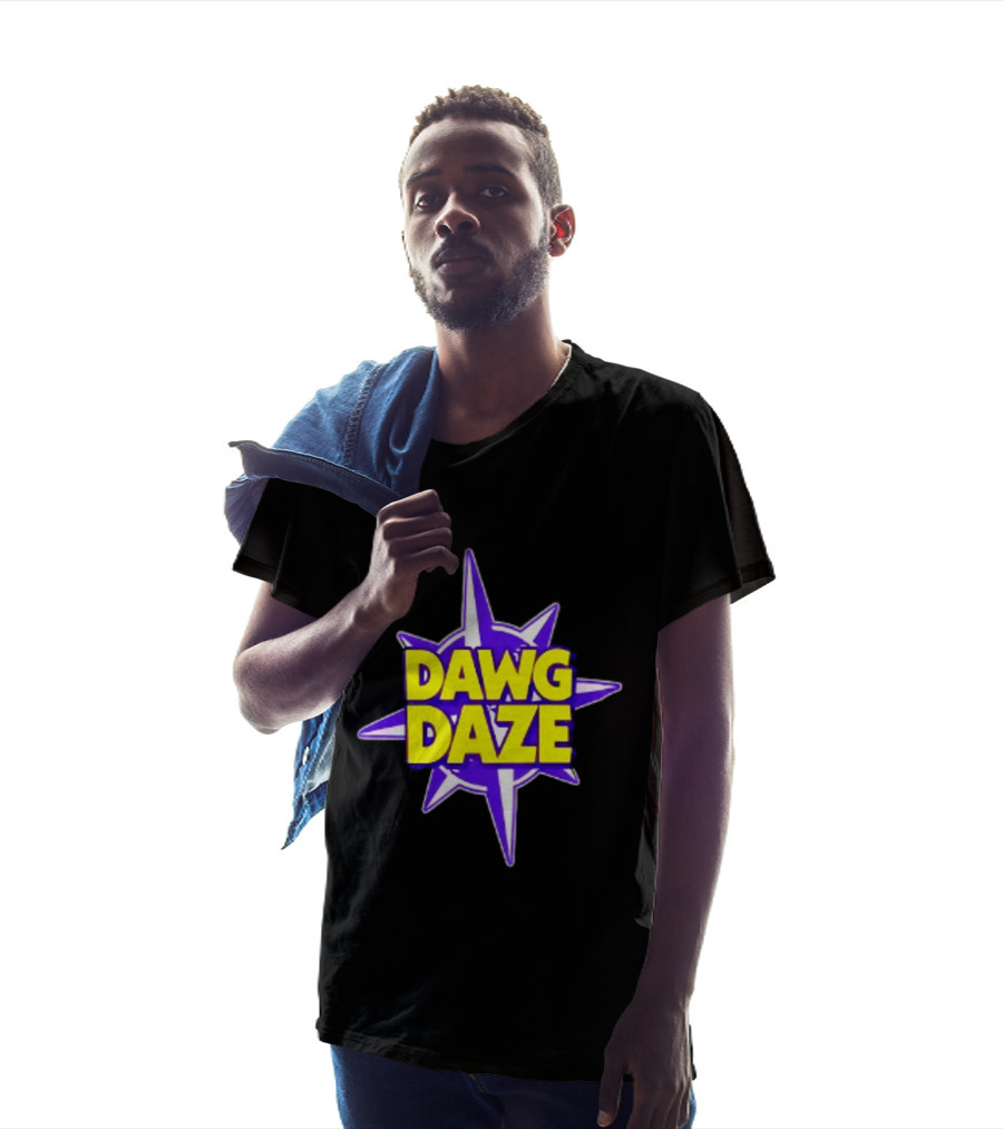 Dawg Daze University Campus Orientation Purple And Yellow Starburst T-Shirt