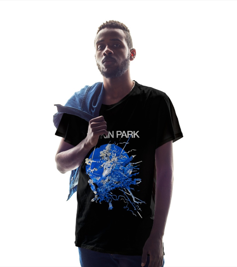 Linkin Park Katsuya Terada Blue Abstract Art Collaboration T-Shirt
